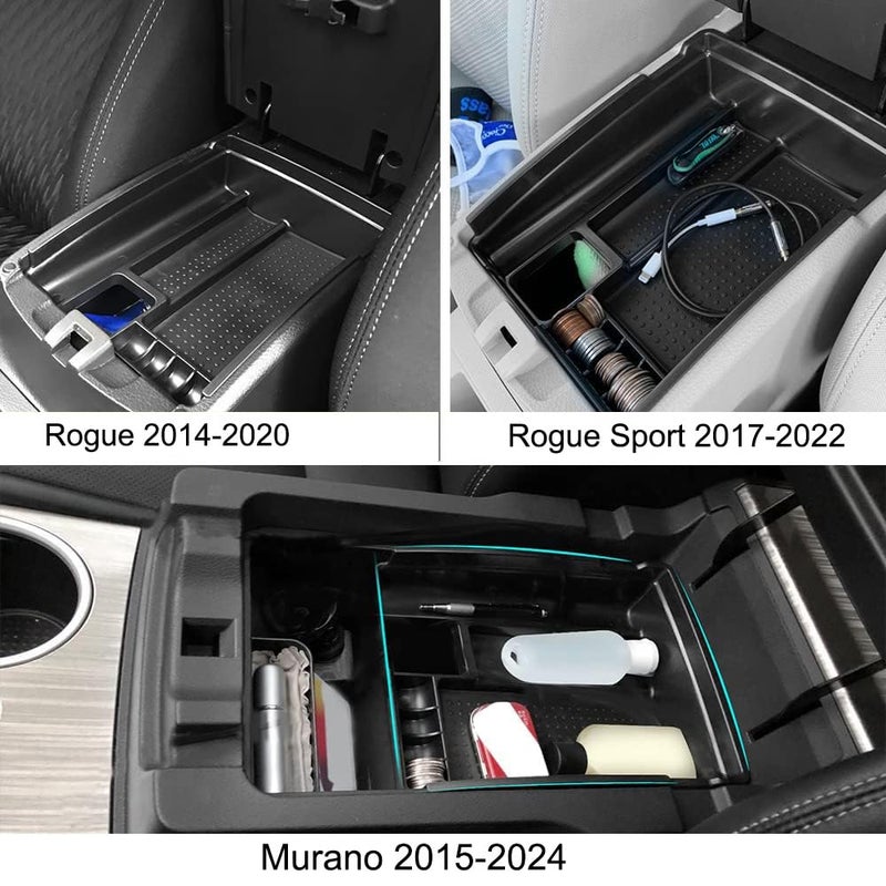 Vesul Center Console Organizer Storage Box Compatible with Nissan Rogue 2014-2020 Rogue Sport 2017-2022 Murano 2015-2024 ABS Insert Tray Organizer Glove Pallet - Image 2